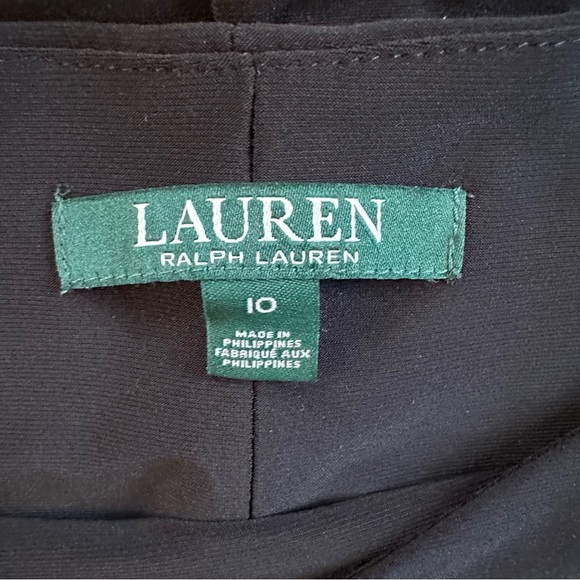 LAUREN RALPH LAUREN EVENING BLACK EMBELLISHED FLUTTER SLEEVE PARTY DRESS NWT 10 - Picture 11 of 14